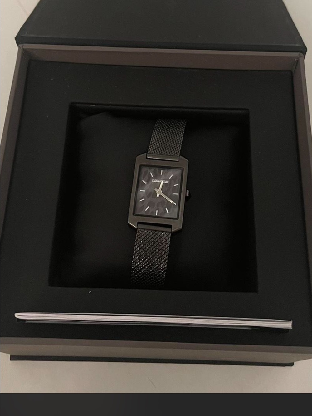 Zadig & Voltaire Black Rectangular Mesh Band Women's Watch